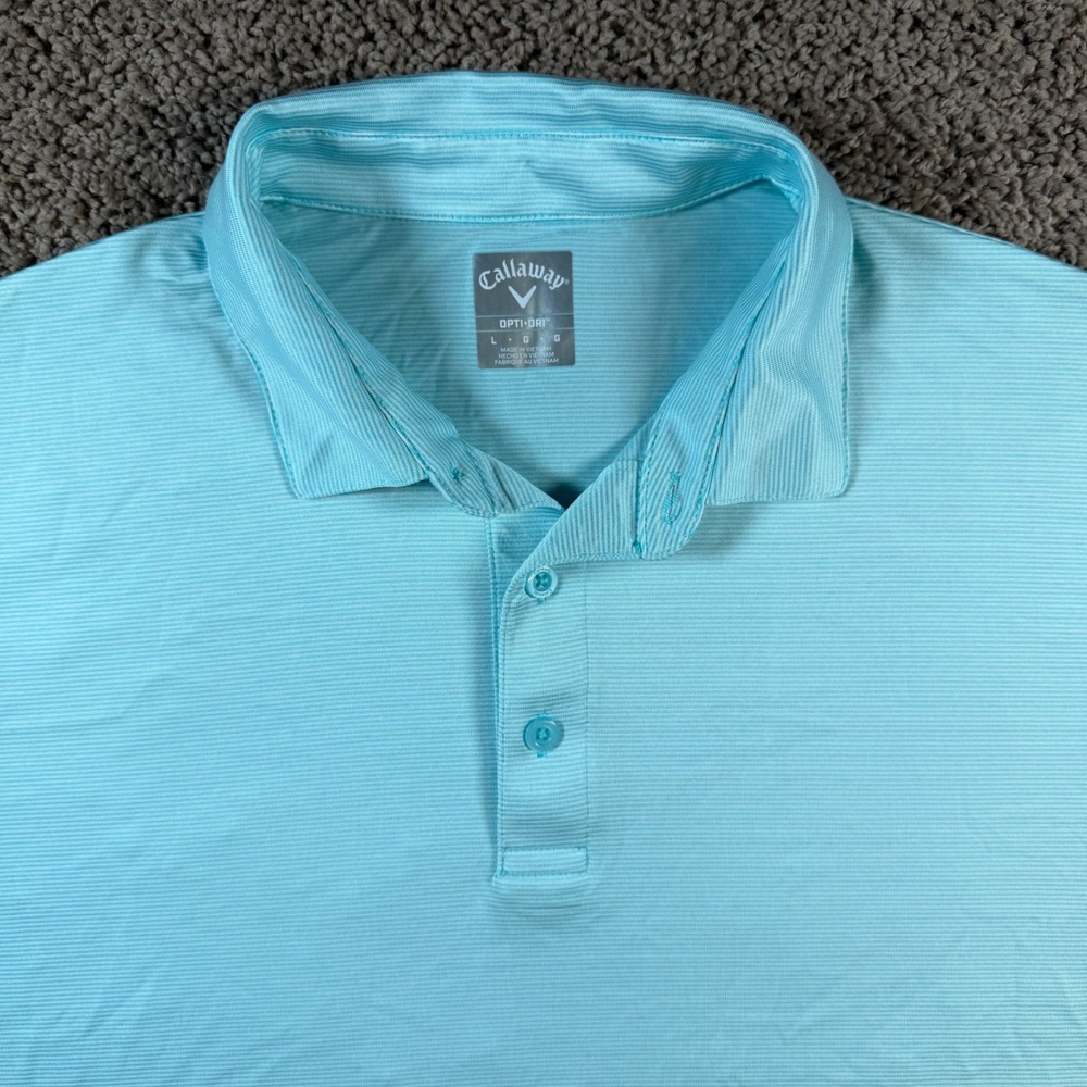Callaway‎ Golf Polo Shirt Mens Large striped Performance Athletic casual outdoor